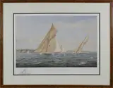 Richard Loud, A Match Race Between Xara and Baboon in 1888, 1888, Lithograph