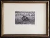 John Lochtefeld, Solitary Sailing Ship, Etching