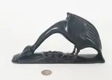 Carved Soapstone Cormorant with Nest by Jobie Ohaituk, Sculpture, offered Jul 2021