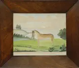Portrait of a Lurcher with Hare by J. Hyde, circa 1844, Watercolor, offered Jul 2021
