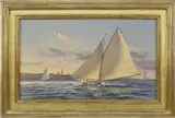Sailing Off Nantucket at Sankaty Light by Donald W. Demers, Oil on Linen, offered Jul 2021