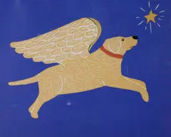 Stephen Huneck, Flying Golden Retriever, Lithograph