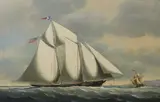 America’s Cup Yacht Casco by Salvatore Colacicco, Oil on Panel, offered Jul 2021