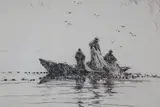 Pulling in the Nets by Seab Hallagher, Engraving, offered Jul 2021