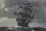 Schooner on Stormy Seas by John Korver, Oil on Canvas, offered Jul 2021