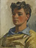 Portrait of a Young Man by Henry Ernest Schnakenberg, 1931, Oil on Canvas, offered Jul 2021