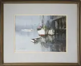 Boats at Anchor by Edward C. Gifford, Watercolor, offered Jul 2021