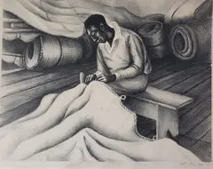Ruth Starr Rose, Sail Maker, circa 1935, Lithograph