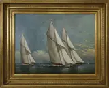 Peter Layne Arguimbau, The Yacht Race, Oil on Board