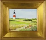 L. Ireland, Sankaty Light Nantucket, Oil on Board