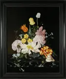 Irmgard Arvin, Tabletop Floral Still Life, Oil on Panel