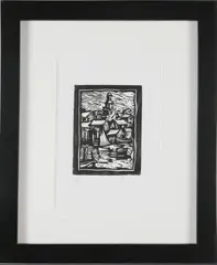 Unitarian Church Anniversary, 2009 by David Lazarus, Woodcut #14/50, offered Dec 2021