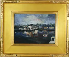 Twilight On Easy Street by David Lazarus, Oil on Board, offered Dec 2021