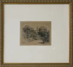 Orange Street, Nantucket by Anna Gladys Peck, Etching, offered Dec 2021