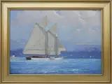William Lowe, Nantucket Schooner Passing Brant Point Lighthouse