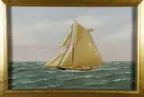 Thomas Willis, Zinita, Oil and Silk Embroidery on Painted Canvas of the American Sloop