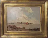 La Voile Rouge by Ernest Germain Vauthrin, Oil on Panel, offered Aug 2021