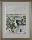 View of Orange Street Nantucket by Eleanora M. Johnson, Watercolor, offered Aug 2021