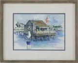Nantucket Wharf Cottage by Barbara Kauffmann-Locke, Watercolor on Paper, offered Aug 2021