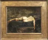David A. Leffel, Nude in Ivory, Oil on Masonite