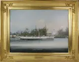 China Trade, Portrait of the Steam-Sail Ship H.M.S Porpoise, Oil on Linen