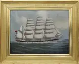 China Trade, Portrait of a British Clipper Ship, Oil on Linen