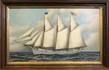 Antonio Jacobsen, Portrait of the 3-Masted Schooner Republic