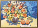 Sybil Goldsmith, Flowers in a Basket and Sliced Orange