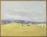 Pat Gardner, Nantucket Pastural Landscape with Cattle, Oil on Canvas