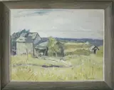 Pat Gardner, Nantucket Grey Shingled Shack, Oil on Canvas