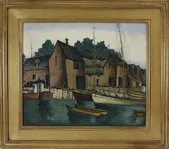 Glenn O. Coleman, Rockport Harbor, Oil on Canvas