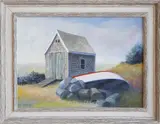 Boat House by Naima Rauam, Oil on Canvas, offered Jul 2020