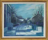 Marilyn Chamberlain, Union Street Snow – Nantucket, Oil on Canvas