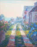 Marilyn Chamberlain, Sconset Flags, Oil on Canvas