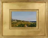Lori Zummo, Cliff Rooftops, Oil on Board