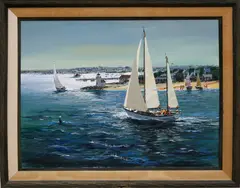 Kerry Hallam, Rounding Brant Point Nantucket, 1981, 1981, Acrylic on Canvas