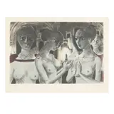 Paul Delvaux, Les Gothiques, 1982, Screenprint in colors on japon nacré paper