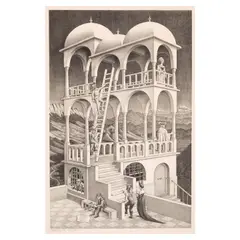 M. C. Escher, Belvedere (Bool 426), 1958, Lithograph on wove paper with Holland watermark