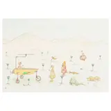Farlas, Surrealist Beings in a Mountain Landscape (a group of two), first signed and dated 'FARLAS / MCMLXXIII' (lower left); second signed and dated 'FARLAS / MCMLXXIII' (lower right)