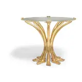Pedro Friedeberg, Eight Hand and Foot Table, giltwood, glass, signed 'PEDRO FRIEDEBERG'