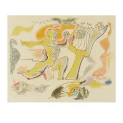 Les Travaux de Hasard; Orpheus, 1960; 1972 by André Masson, Two lithographs in colors on wove and japon paper, each signed in pencil and annotated 'EA' (épreuves d'artist, both asi, sold Jan 2025