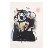 Magnétiseur fond blanc (Mourlot 601) by Joan Miró, 1969, Lithograph in colors on Rives paper, sold Jan 2025