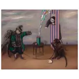 Aleksandr Petrov, Playing with Fire, oil on panel