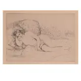 Femme couchée (tournée à gauche) (Delteil/Stella 15) by Pierre-Auguste Renoir, 1906, Etching on wove paper, the second (final) state, sold Jan 2025