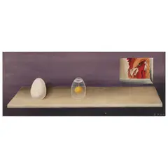 Ryan, Chicken or the Egg, oil on board
