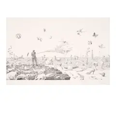 John Wilde, Wildeview; A Kiss, 1985; 1996, Two lithographs on wove paper, each signed in pencil