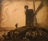 Frank Brangwyn, 'The Black Mill, Winchelsea', etching, ca. 1908