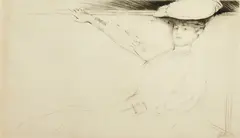 Reclining Lady by Paul César Helleu, drypoint, ca. 1900, offered Jun 2023