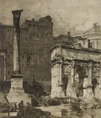 'Arch of Septimus Sevivas' by Luigi Kasimir, etching and aquatint, 1913, offered Jun 2023