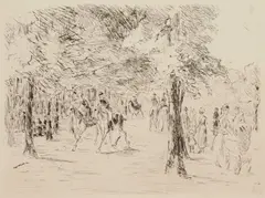 Park Scene by Max Liebermann, etching, offered Jun 2023